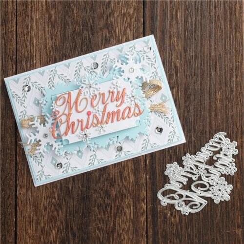 YaMinSanNiO Merry Christmas Word Metal Cutting Dies for Card Making Scrapbooking Embossing Letter Diecut Stencil Craft Wholesale