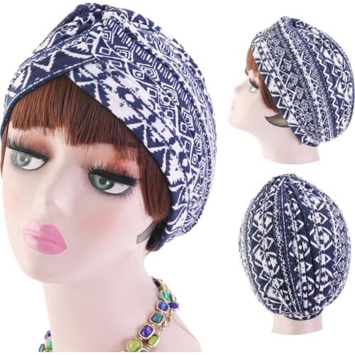 Fashion print Inner caps for hijab bonnet forehead cross cotton muslim turban Africa wrap head scarf islamic hijabs turbante