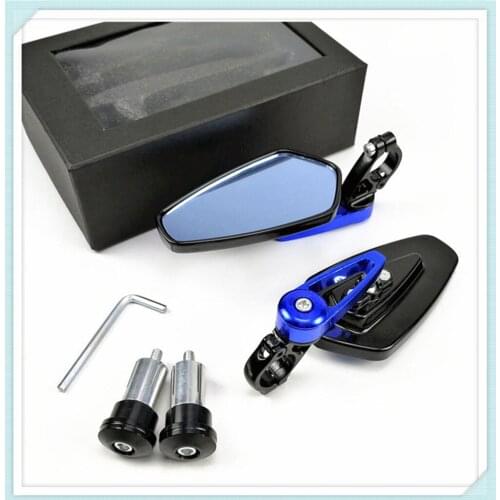 Motorcycle Accessories 7/8" 22mm Bar End Rear Mirrors Blue glass for Aprilia SHIVER GT TUONO R TUONO RSV4 RSV4 FACTORY