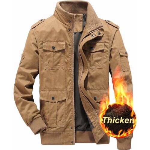 Winter Military Jacket Men Casual Thick Thermal Coat Army Pilot Jackets Air Force Cargo Outwear Fleece Hooded Jacket 4XL Clothes
