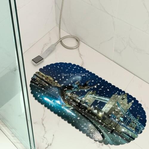 Night View Bathroom Mat Non-slip Mat Hotel Bathroom Floor Mat Bathtub Foot Mat Sucker Mat
