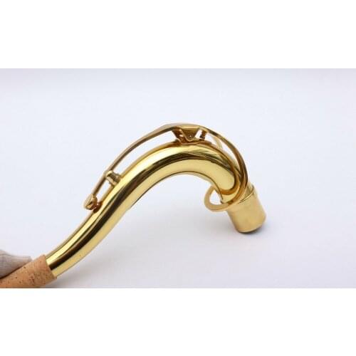 Excellent Tenor Sax neck gold lacquer brass material Saxophone Woodwind part