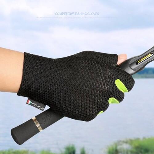 Fishing Catching Three Figner Gloves Anti-slip Protect Hand Glove Comfort Outdoor Cycling Fishing Fingerless Gloves