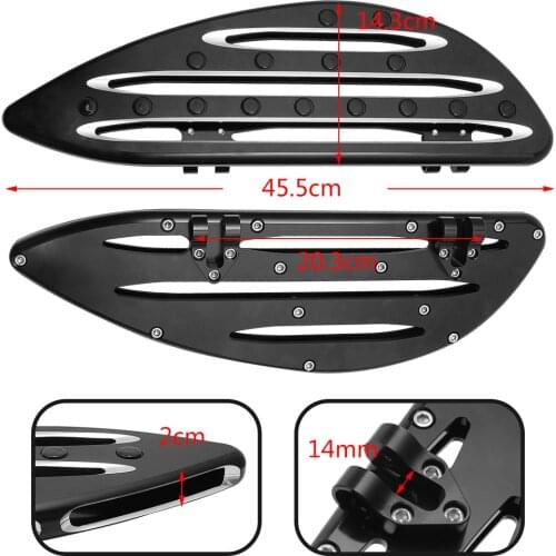 Motorcycle Front Stretched Driver Floorboards Black Pedal For Harley Touring Road Glide Electra Glide Street Glide Softail Dyna