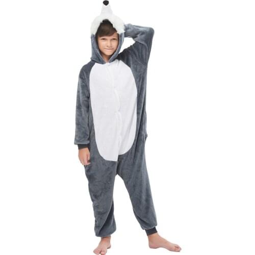 Direwolf Children Pajamas Winter Sleepwear Onesies Boys Girls Pajama Set Cute Stitch Cartoon Animal Kids Pyjamas Flannel Pijama