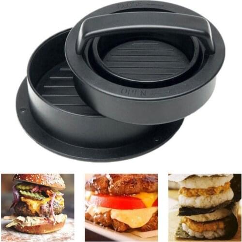 Hamburger Press Meat Pie Press Stuffed Burger Mold Maker with Baking Paper Liners Patty Pastry Tools BBQ Kitchen Accessories ABS