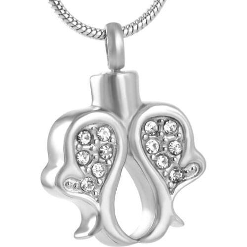 MJD9152 Discount !!! Big Sale 50% Off Double Love Dolphine Shape Pendant Necklace Pet Jewelry (Pendant only)
