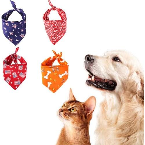 Bone Pattern Dog Accessories for Medium Dog Halloween Dog Saliva Towel Cloth Pet Bibs for Teedy Hiromi Pet Supplies Dropshipping