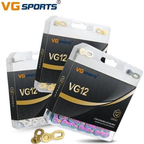 1pc VG Sports Chain 12 Speed Mountain Road Bike Bicycle 116L/126L Chain 12 Speed Chain Bicycle Part with QUICK-LINK Original Box