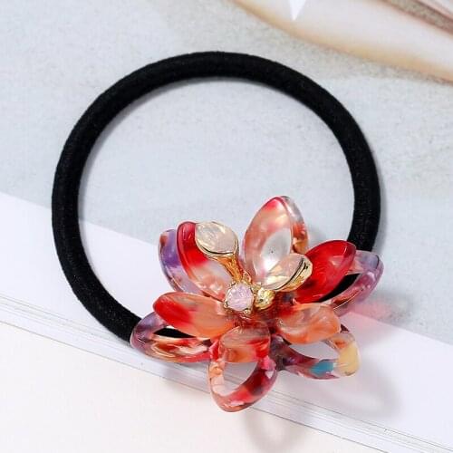 Cute Tiara Acrylic flowerHair cord wedding Hair Accessories Bridal hair accessories hair rope christmas jewelry women headpiece