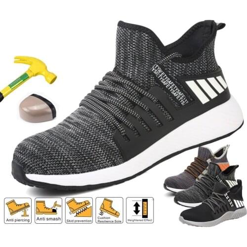 Light Steel Toe Sneakers Safety Working Shoes With Steel Toe Cap Men Indestructible Shoes Breathable Puncture Proof Work Shoes
