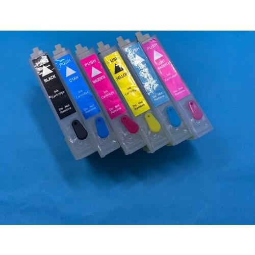 YOTAT Refillable ink cartridge T0811N T0811 -6 for Epson Stylus photo 1410 R270 R390 RX590 R290 R610 RX690 T50 TX700W TX800W