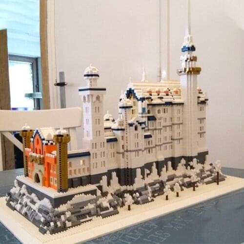 Snowing Swan Castle Architecture Diamond Building Blocks Micro Bricks Sets Educational Toys for Children Birthday Gifts 8288pcs