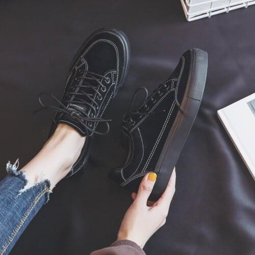 Women Shoes 2021 New Fashion Casual Suede Black Shoes Women Casual Breathable Color Classic Ladies Shoes Womens Sneakers Flats