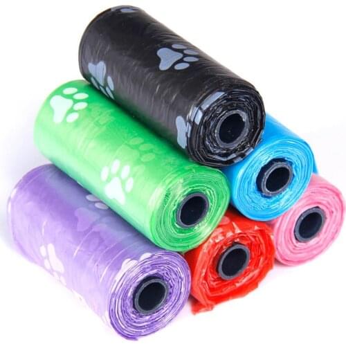 10 Rolls Dog Poop Bag Paw Printing Pet Waste Bag 15 Bags/Roll Large Cat Waste Bag Puppy Outdoor Home Clean Refill Garbage Bags