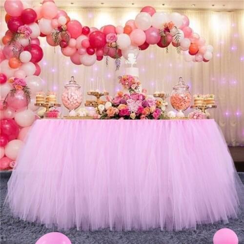 100x80cm Tutu Tulle Table Skirt Cover Cloth for Party Wedding Decoration Baby Birthday Banquet Table Cloths Gauze Shower Curtain