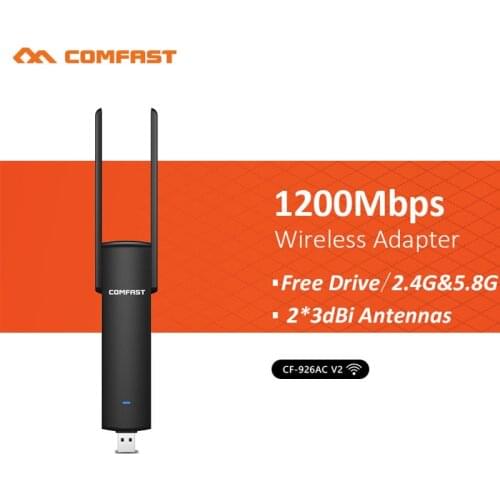 1200Mbps CF-926AC V2 Free Drive USB wifi Adapter PC WiFi adapter Dual-Band 2.4G&5G Antenna WiFi wireless Gigabit Network Card