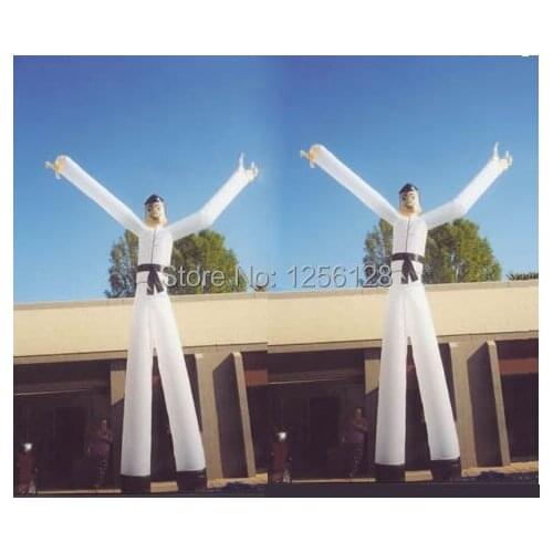 2 pcs 5 m H New Arrival Inflatable Karate Man Sky Dancer with 2 legs for Promotion Event without blowers