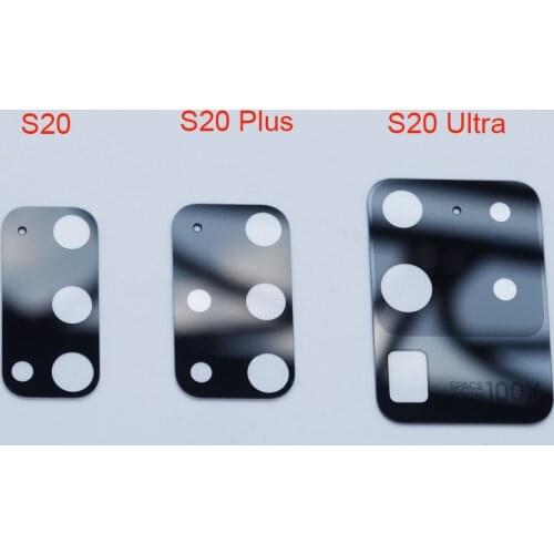 2pcs/lot For Samsung Galaxy S20 S20 Plus S20P S20 Ultra S20U Back Rear Camera Glass Lens With Adhesive Replacement Parts