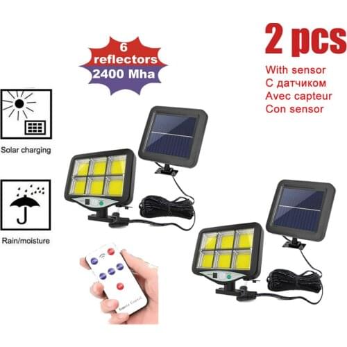 2pcs seperable 120LEDs 3 modes PIR motion sensor solar wall light garden solar energy lamp smart on at night outdoor street wall