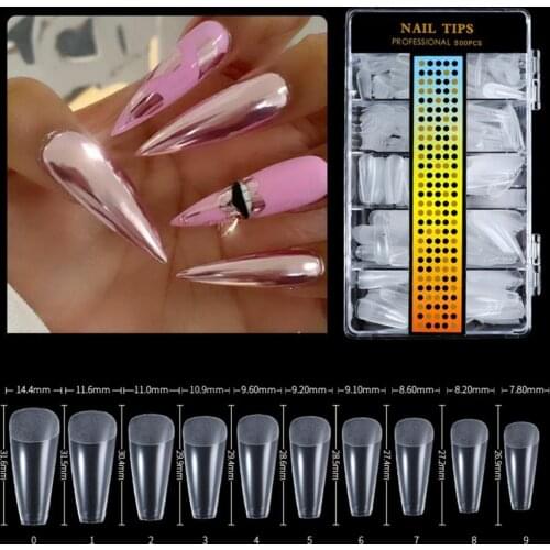 500 Pcs/Box Quick Building Nail Mold Tips Finger Extension Nail Dual Forms Easy Find Nail Art UV Gel Builder Tool Without Paper