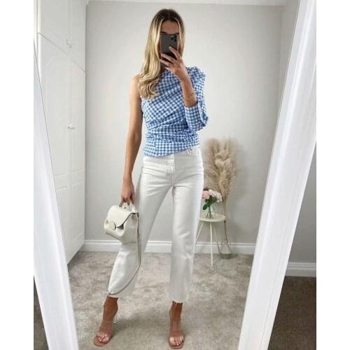 French retro 2021 summer new womens fashion all-match thin strapless asymmetrical pleated top shirt