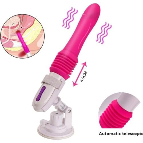Automatic Telescopic G spot Stimulate Dildo Vibrator Sex Toys For Woman Clitoris Stimulator Vagina Massage Vibrator With Bracket