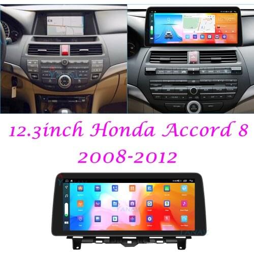 12.3 INCH Car Radio For Honda Accord 8 2008-2012 Android 10.0 Multimedia GPS Navigation Stereo CarPlay WiFi 4G BT Touch Screen