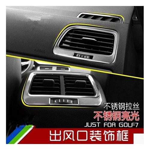 Car styling interior air-conditioning outlet modified special stainless steel decoration sequins 2pcs/lot for Volkswagen GOLF7