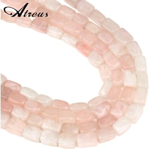Atreus 11x16mm Natural Pink Crystal Stone Beads Square Shape Bulk Loose Beads For Jewelry Making DIY Bracelet Necklace
