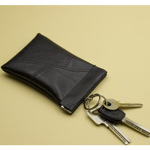 Unisex Solid Color PU Leather Key Case for Car Keychain Cover Key Holder Mini Storage Bag Card Holder Purse Keychain Pouch