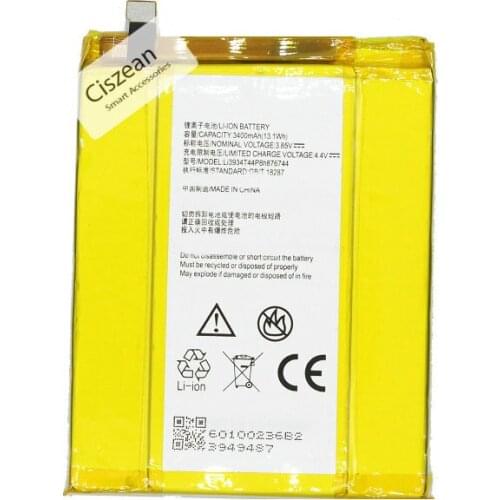 Ciszean 1x Phone Replacement Battery For ZTE Grand X Z988 Max2 Li3934T44P8h876744 3400mAh / 13.1Wh Batteria Batterij Batteries