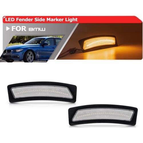 For BMW 3-Series F30 F31 LCI 2016-2019 4-Series F32 F33 F36 2014-Up Front Bumper Amber Led Fender Side Marker Lights
