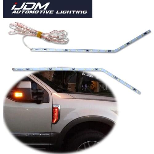 IJDM For Ford F-250 F-350 F-450 F-550 Super Duty 2PCS truck model 18-SMD Red LED Side Fender Emblem Illumination Lighting Strips