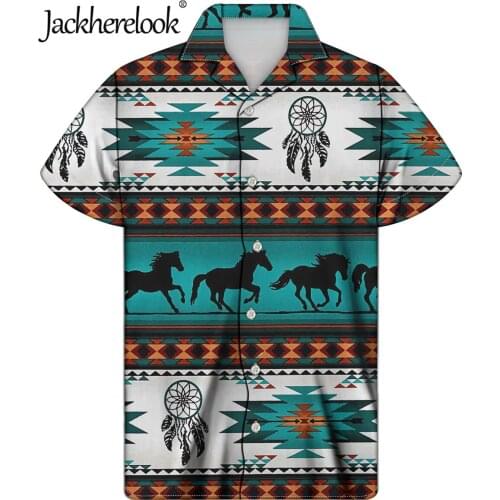 Jackherelook Vintage African Traditional Ethnic Tribe Design Style Cuban Collar Shirt Plus Size Men Clothing Casual Tops Shirts