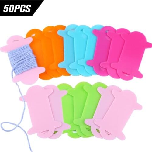 LMDZ 50 Pcs Cross Stitch Thread Board Sewing Winding Plate Board for Embroidery Thread Bobbins Organizer Sweater Knitting