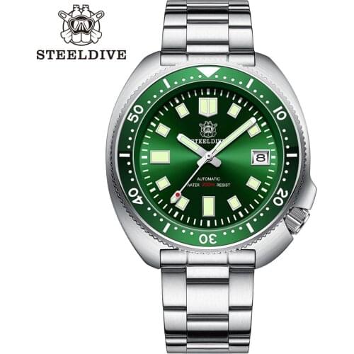 Steeldive SD1970 200m Turtle Diver Watch Stainless Steel Men Automatic Mechanical Sapphire Glass Luminous Wristwatch