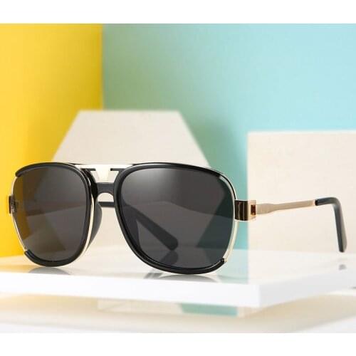 Veshion Half Frame Oversized Retro Sunglasses Men Women Fashion Shades UV400 Vintage Glasses