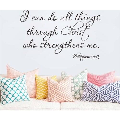 Philippians 4:13 I Can Do All Thing Christ Bible quote home decal wall sticker family happy bless adesivo de parede wallposter