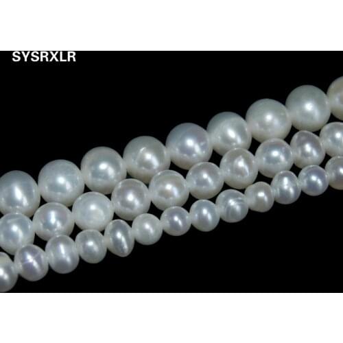 Wholesale 5-8 MM 100% Irregular Natural Freshwater Pearl Beads white Pearl Loose Beads DIY Necklace Bracelet Jewelry Making