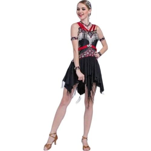 L-1751 High-end customization latin dance dress, popular sexy elegant women performance Tassels competition latin dance dress