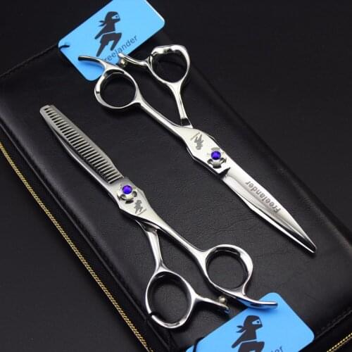 Freelander 6.0 inch professional Japan 440c silver hairdressing scissors for barber