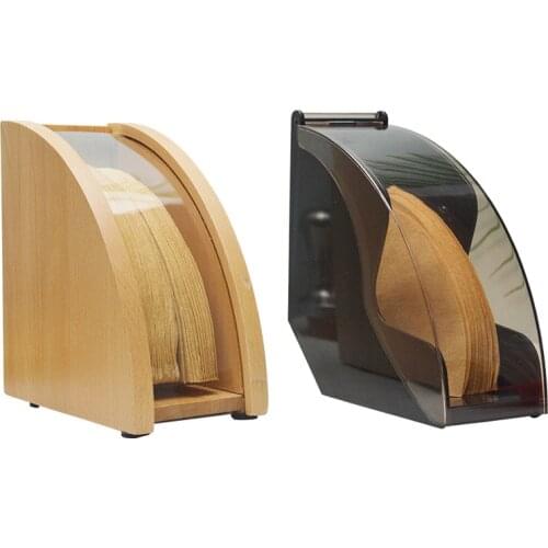 Hand Drip Coffee Filter Paper Holder with Cover V60 Cone Filter Paper Box Storage Rack Dust Proof Countertop Dispenser Stand