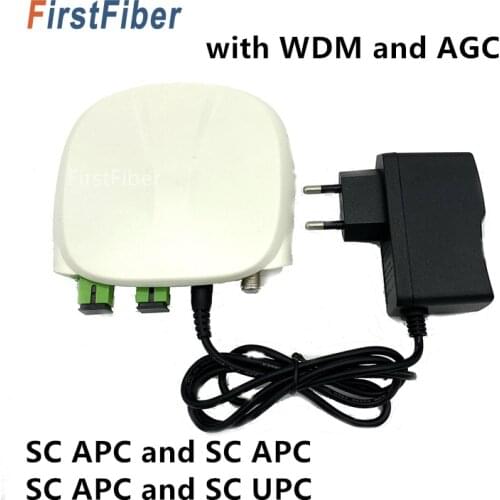 SC APC optical receiver SC/APC-SC/UPC with WDM and AGC Mini Node Indoor Optical Receiver with white plastic case