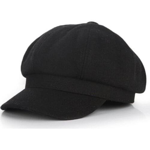 Fashion Unisex Wild Felt Hat Solid Color Octagonal Cap Painters Hat Korean Style Retro Caps For Spring And Autumn Travel 2019