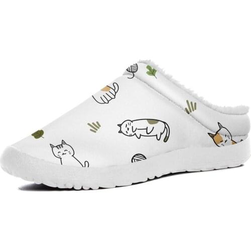 Cute Custom Slide Sandals Wholesale Dropshipping Slippers Plush Winter Indoor Soft Sole Comfortable Shoes For Men and Women