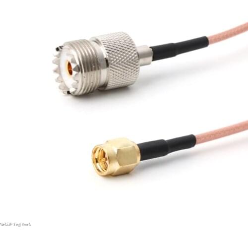 RG316 Cable Jumper Pigtail UHF SO239 Female PL259 to SMA Male Plug Crimp Adapter