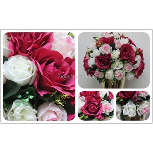 SPR wedding table centerpiece flower ball wedding decorative flowers road lead artificial rose decoration
