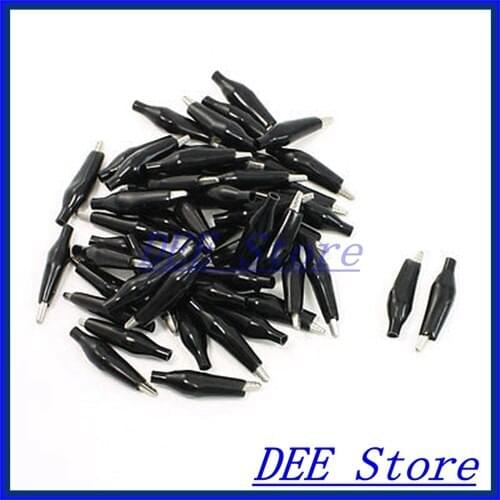 Black Boot 35mm Test Lead Alligator Battery Clip 50 Pcs