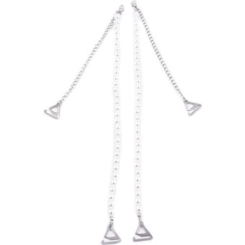Ladies Women Decorative Bra Straps 6mm/8mm Imitation Pearl Beading Shoulder Chain Replacement Removable for Wedding Gown Dress